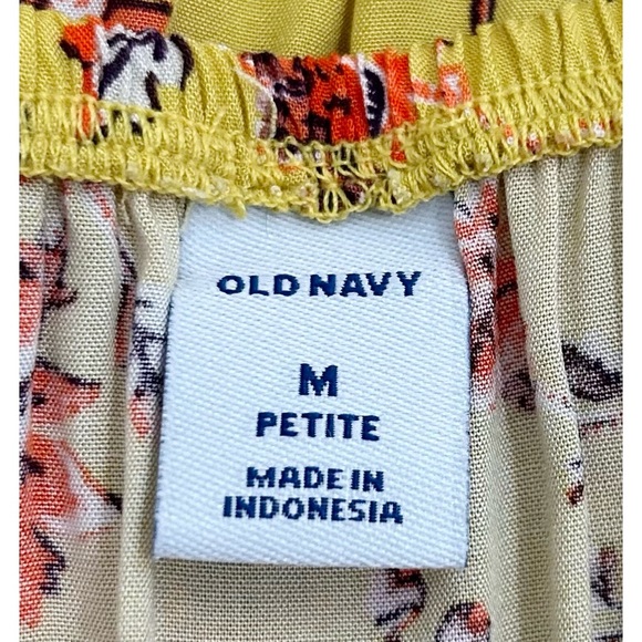 Old Navy Yellow Multicolored Floral Tiered Swing Dress, Petite Size Medium - Picture 15 of 15